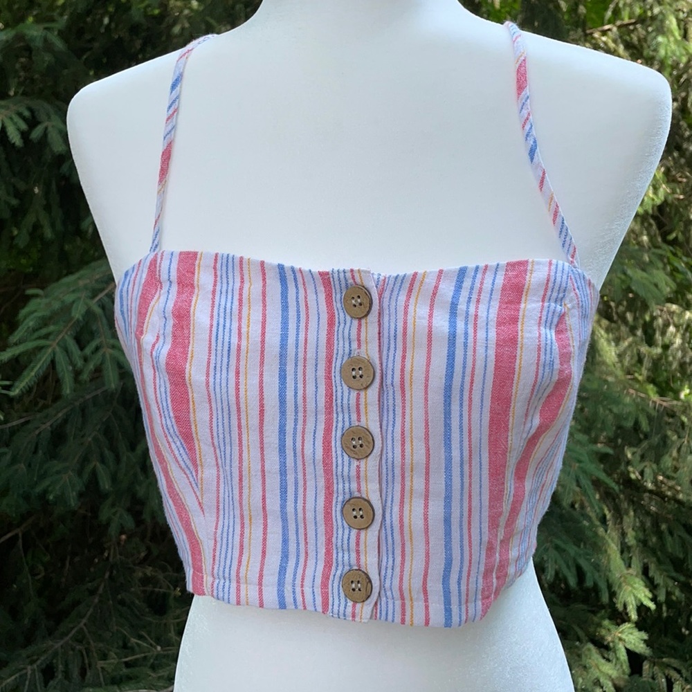 NWTS Forever 21 Multi color striped crop top